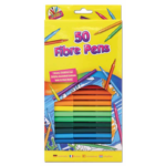 ART BOX 50 FINE TIP FIBRE COLOURING PENS