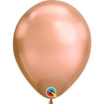 QUALATEX CHROME ROSE GOLD 11″ (PACK OF 25 ROUND BALLOONS).