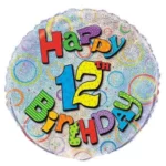 UNIQUE 18″ HAPPY 12TH BIRTHDAY PRISMASTIC BALLOON