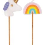 UNIQUE UNICORN RAINBOW PICK BIRTHDAY CANDLE PK6