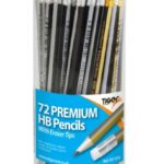 TIGER HB PENCILS WITH ERASER TUB 72