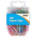 TIGER ESSENTIAL 100 PAPER CLIPS COLOURED