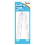 30CM FOLDING RULER/PROTRACTOR CLEAR