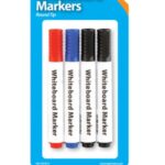 LARGE WHITEBOARD MARKERS BLISTER PACK 4