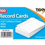 RECORD CARDS WHITE RULED 5X3 100SH