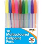 TIGER MULTICOLOURED BALL PENS PK10