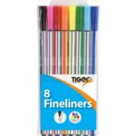 FINE LINER BRIGHT COLOURS PK 8