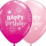 QUALATEX 11″ PINK & WILD BERRY SPARKLE BIRTHDAY LATEX BALLOON