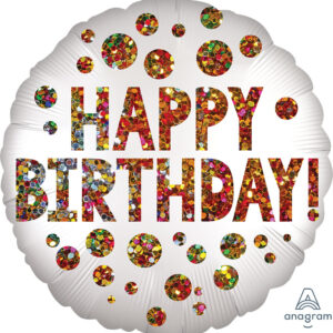 SEQUINS BDAY SATIN INFUSED 18" FOIL