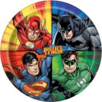 JUSTICE LEAGUE 9″ ROUND PLATES PK8