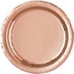 UNIQUE 9″ ROSE GOLD ROUND  F0IL PLATES PK8