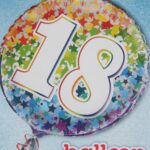 UNIQUE 18″ RAINBOW FOIL NUMBER 18 BALLOON