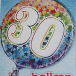 UNIQUE 18″ RAINBOW FOIL NUMBER 30 BALLOON