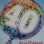 UNIQUE 18″ RAINBOW FOIL NUMBER 40 BALLOON