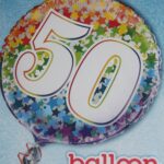 UNIQUE 18″ RAINBOW FOIL NUMBER 50 BALLOON