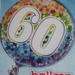 UNIQUE 18″ RAINBOW FOIL NUMBER 60 BALLOON