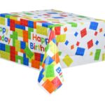 UNIQUE 54X84 BUILDING BLOCKS BIRTHDAY RECT TABLECOVER