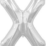 NORTH STAR BALLOONS 34″ SILVER LETTER ‘X’ SHAPE BALLOON