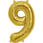 NORTH STAR BALLOONS 16″ GOLD LETTER ‘9′ SHAPE BALLOON