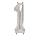 NORTH STAR BALLOONS 16″ SILVER LETTER ‘1′ SHAPE BALLOON