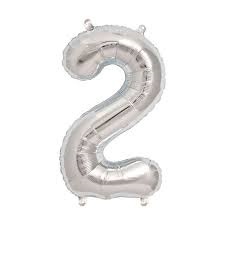 NORTH STAR BALLOONS 16″ SILVER LETTER ‘2' SHAPE BALLOON