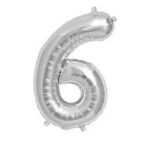 NORTH STAR BALLOONS 16″ SILVER LETTER ‘6′ SHAPE BALLOON