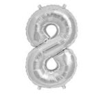 NORTH STAR BALLOONS 16″ SILVER LETTER ‘8′ SHAPE BALLOON