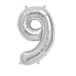 NORTH STAR BALLOONS 16″ SILVER LETTER ‘9′ SHAPE BALLOON