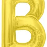 NORTH STAR BALLOONS 34″ GOLD LETTER ‘B’ SHAPE BALLOON