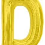 NORTH STAR BALLOONS 34″ GOLD LETTER ‘D’ SHAPE BALLOON