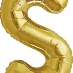 NORTH STAR BALLOONS 16″ GOLD LETTER ‘S’ SHAPE BALLOON