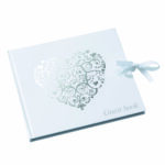 VINTAGE ROMANCE-GUEST BOOK WHT/SILV
