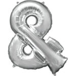 NORTH STAR BALLOONS 34″ SILVER LETTER ‘&’ SHAPE BALLOON