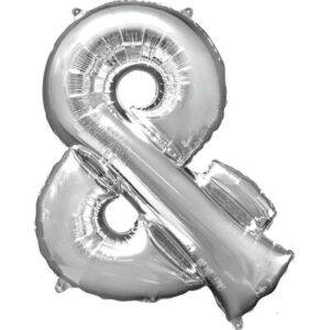 NORTH STAR BALLOONS 34″ SILVER LETTER ‘&’ SHAPE BALLOON