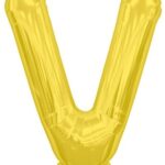 NORTH STAR BALLOONS 34″ GOLD LETTER ‘V’ SHAPE BALLOON