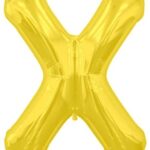 NORTH STAR BALLOONS 34″ GOLD LETTER ‘X’ SHAPE BALLOON