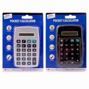 POCKET CALCULATOR-BLACK & SILVER 8 DIGIT