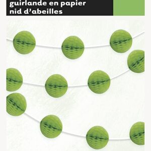 UNIQUE 7FT LIME GREEN HONEYCOMB BALL GARLAND