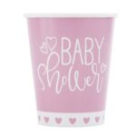 UNIQUE PINK HEART BABY SHOWER 9OZ CUP PK8