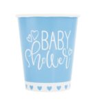 UNIQUE BLUE HEART BABY SHOWER 9OZ CUPS PK8