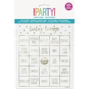 UNIQUE GOLD BABY SHOWER BINGO KIT FOR 8