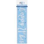 GLITZ BLUE 21ST PRISM BANNER 9FT