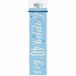 GLITZ BLUE 40TH PRISM BANNER 9FT