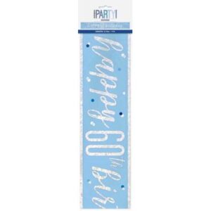 GLITZ BLUE 60TH PRISM BANNER 9FT