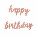 GLITZ ROSE GOLD HBDAY FOIL BANNER 2PC