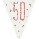 GLITZ GOSE GOLD HAPPY 50TH BIRTHDAY FLAG BANNER