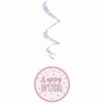 UNIQUE 32″ GLITZ ROSE GOLD BIRTHDAY DAY HANG SWIRL