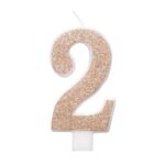 UNIQUE ROSE GOLD GLITTER CANDLE NUMBER 2