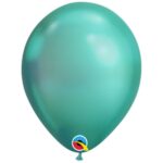 QUALATEX 7″ ROUND CHROME GREEN BALLOONS