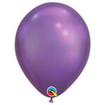 QUALATEX 7″ ROUND CHROME PURPLE BALLOONS